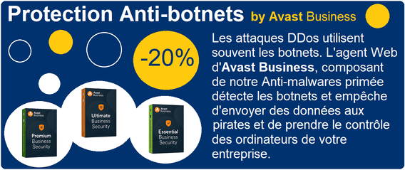 CAT – Cloud Antivirus Technologies – Avast Tunisie, à Menzah 7, Ariana ville vous fait profiter de la promo -20% sur votre première licence Avast Business Security et AVG Business Edition, des solutions de cybersécurité primées pour entreprises et PME. Ces solution Endpoint possèdent outils intelligents et personnalisables qui protègent vos données, appareils, applications et réseaux contre les botnets, malwares, DDoS et autres cyberattaques, offrant une sécurité complète et centralisée pour vos systèmes en réseau.   Comprend antivirus primés, antimalwares, gestion centralisée via Business Hub, protection VPN, contrôle Web, protection USB, et correctifs automatiques. 