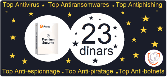 Cloud Antivirus Technologies - Avast Tunisie à Menzah 7 à Ariana ville vous présente en Tunisie le plus populaire des antivirus Premium en Tunisie, Avast Premium Security 2026 : Protection intégrale contre les cybermenaces, offre une sécurité complète des achats et des opérations bancaires en ligne avec une confidentialité renforcée. Le meilleur des Antivirus premium en Tunisie est en Promo en Boutique 1 PC 1 an à seulement 23 DT. Avast Premium Security 2026 offre une sécurité complète des achats et des opérations bancaires en ligne avec une confidentialité renforcée. Cet antivirus primé détecte et répare les failles de sécurité, protège contre les logiciels espions et ransomwares, et inclut des fonctionnalités avancées comme CyberCapture, Pare-feu, Real Site, Agent Antiransomware, Protection avancée contre le phishing et plus encore. CAT - Avast Tunisie, Partenaire officiel des antivirus premium Avast et AVG à Menzah 7, Ariana ville - Tunisie.