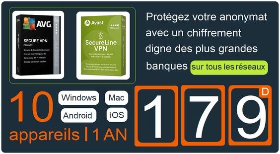 C.A.T – Cloud Antivirus Technologies - Avast Tunisie vous présente à Menzah 7 - Ariana ville, Avast VPN SecureLine et AVG VPN Secure au meilleur prix du marché ! Confidentialité assurée pour PC, Mac ou Smartphones et tablettes Android à seulement 179 DT . Notre VPN est inclus aussi dans Ultimate Multi-appareils. Notre VPN vous fait profiter du meilleur Internet librement en Tunisie, en toute sécurité et confidentialité. Nos VPN vous connecteront en toute sécurité à n’importe quel réseau en Tunisie et dans le monde et vous permettra de visiter n’importe quel site web, peu importe où vous allez et sécurisent toutes vos données avec un chiffrement de qualité bancaire pour empêcher les annonceurs d'espionner vos activités en ligne. 