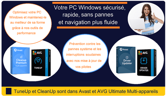 CAT - Avast Tunisie, Cloud Antivirus Technologies vous présente à Menzah 7 , Ariana ville, nos outils de performances Avast CleanUp et AVG TuneUp  : Accélérez, nettoyez et boostez votre PC. Supprimez les fichiers inutiles et dupliqués pour libérer de l'espace disque sur votre Mac. Faites du tri dans votre galerie de photos et améliorez l'autonomie de la batterie de votre Android. Le tout en seulement quelques minutes.  Mettez à jour aussi vos pilotes à jour avec Driver Updater d'Avast et AVG pour profitez pleinements de toutes les performances que votre PC Windows peut offrir sans pannes système, ni interruption.