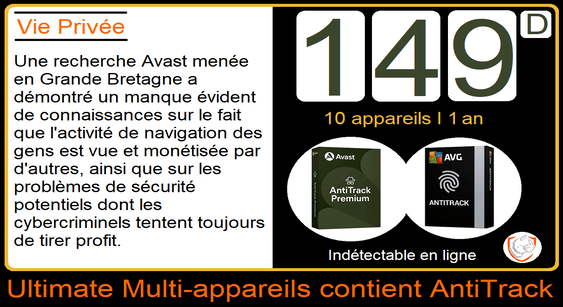 Partenaire officiel – Avast en Tunisie : Cloud Antivirus Technologies (CAT) : Vous en avez assez d’être suivi sur Internet ? Cachez votre empreinte numérique dès aujourd'hui avec Avast et AVG Antitrack Premium : Bloquez le pistage et protéger votre vie privée et votre confidentialité des espions.
