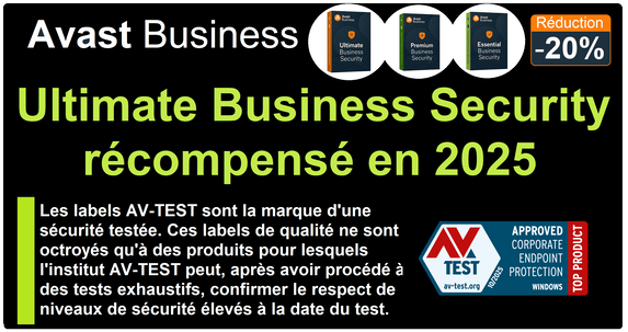 Venez découvrir Avast Ultimate Business Security à Menzah 7 – Ariana ville – Tunisie – Chez Cloud Antivirus Technologies (CAT) - Avast Tunisie , Avast Ultimate Business Security notre solution primée endpoint complète et efficace pour la sécurité des entreprises tunisiennes en réseaux. Avast Ultimate Business Security a été recompensé par AV-TEST et AV-comparatives. Choisir le bon logiciel anti-malware peut être compliqué en raison de la diversité des produits et des résultats de tests. Notre logiciel antimalware protège contre les menaces telles que les virus, les chevaux de Troie et les attaques de phishing. Il est essentiel de consulter les résultats des tests de protection réalisés par des organismes indépendants comme AV-Comparatives, AV-TEST et SE Labs.